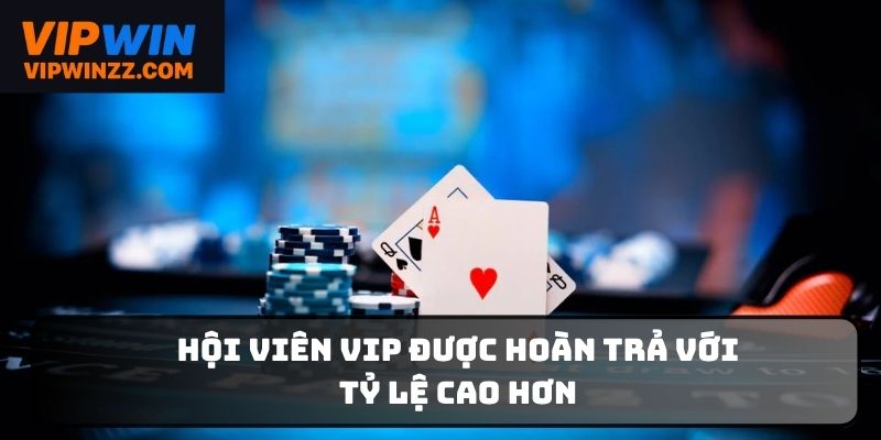 Hội viên VIP được hoàn trả với tỷ lệ cao hơn